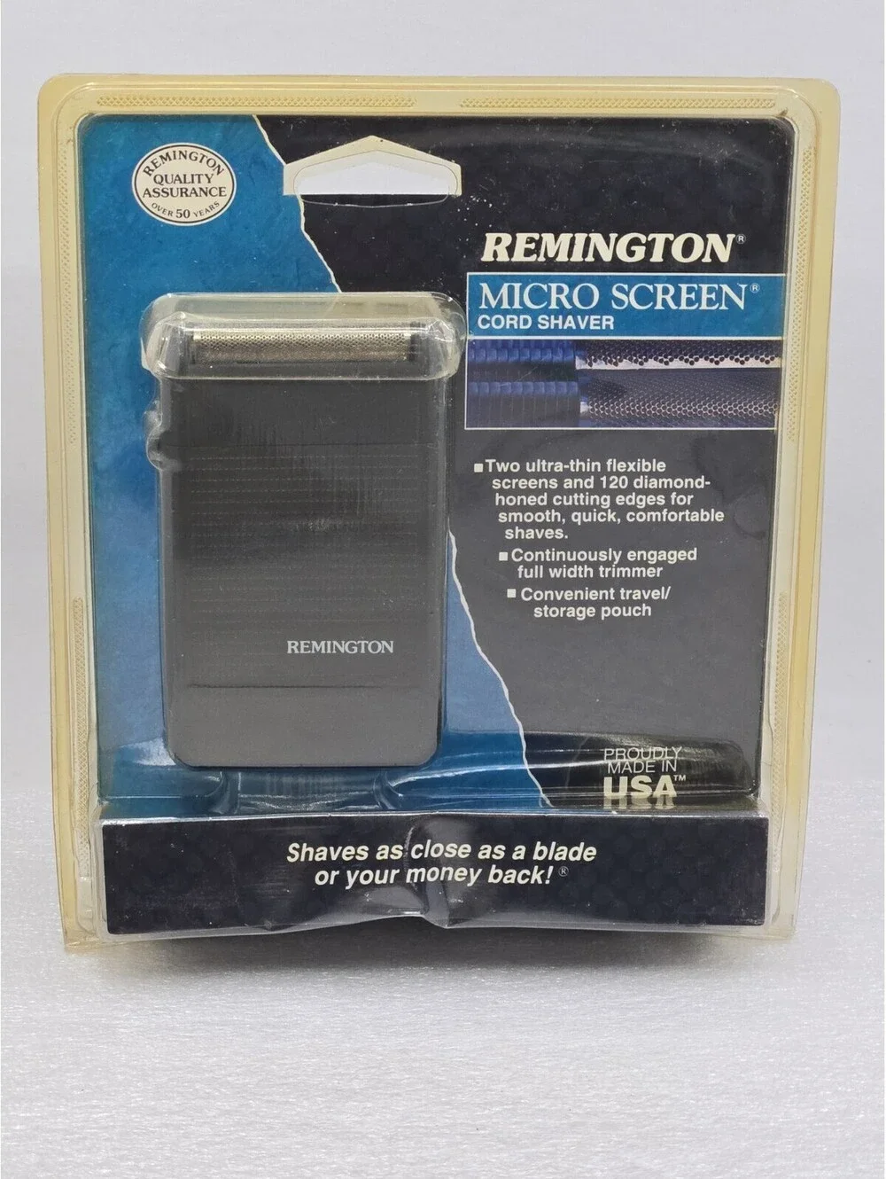 Vintage Remington Micro Screen Cord Shaver XLR-810BP Made In USA NOS
